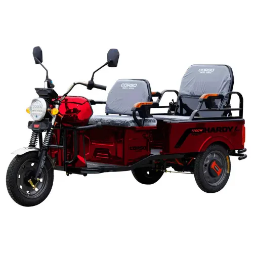 Електричний вантажний трицикл Corso «Hardy» HR-640050 (1) 4 МІСЦЯ + 1 ЯЩИК АКУМ, двигун 1200W, акумулятор графен. 60V/38Ah, колеса 300-12, розібраний